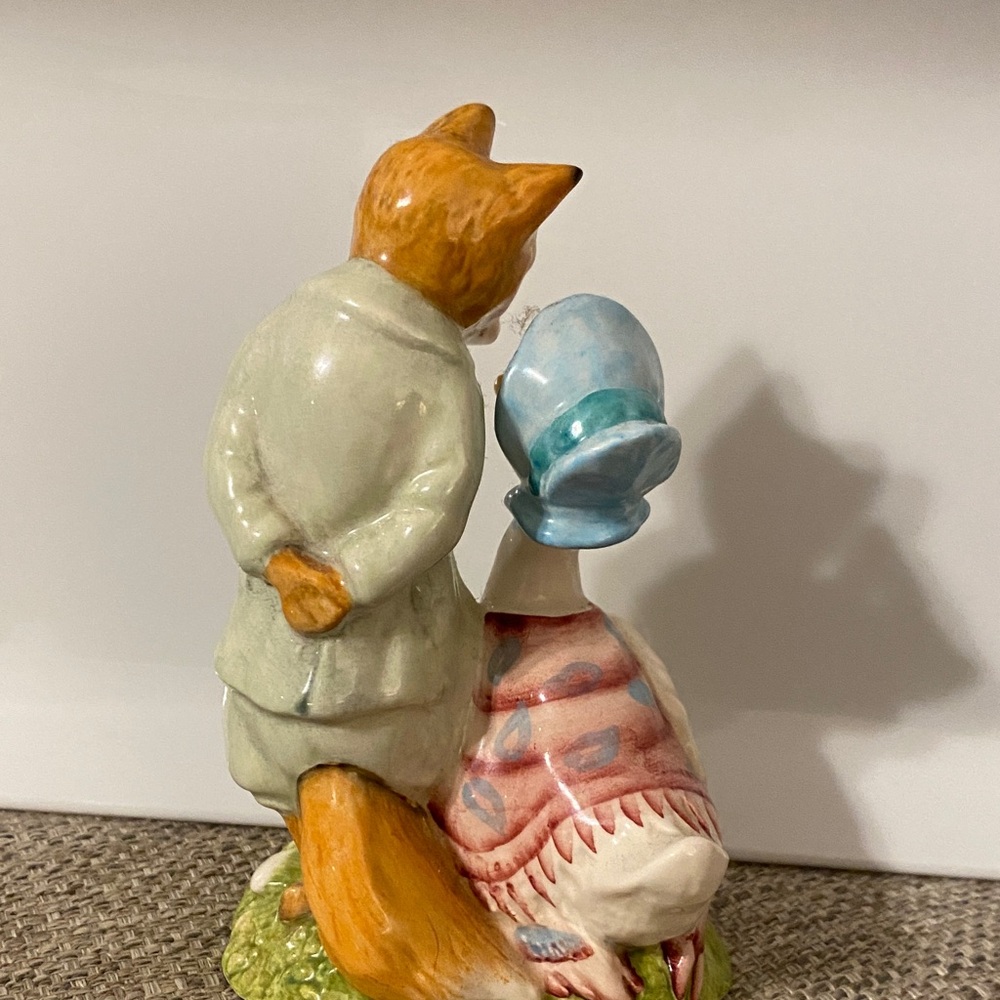 1980s Royal Albert Fox and Goose Figurine - Blue and Brown - Picture 3 of 7